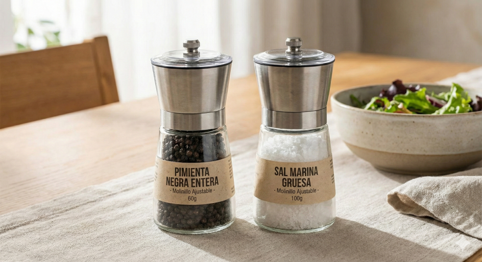 Pimienta Negra en Grano con Molinillo 60g